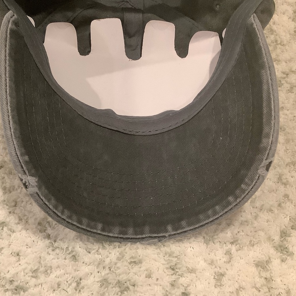 Black Stonewashed Distressed  'Living the Dream' Baseball Cap NWT Cotton - Picture 9 of 16